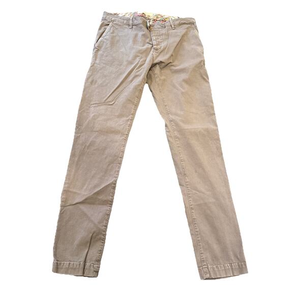 Rich Famous Women's Khaki Pants Button Fly Cotton Gray Size 32 - Picture 2 of 15